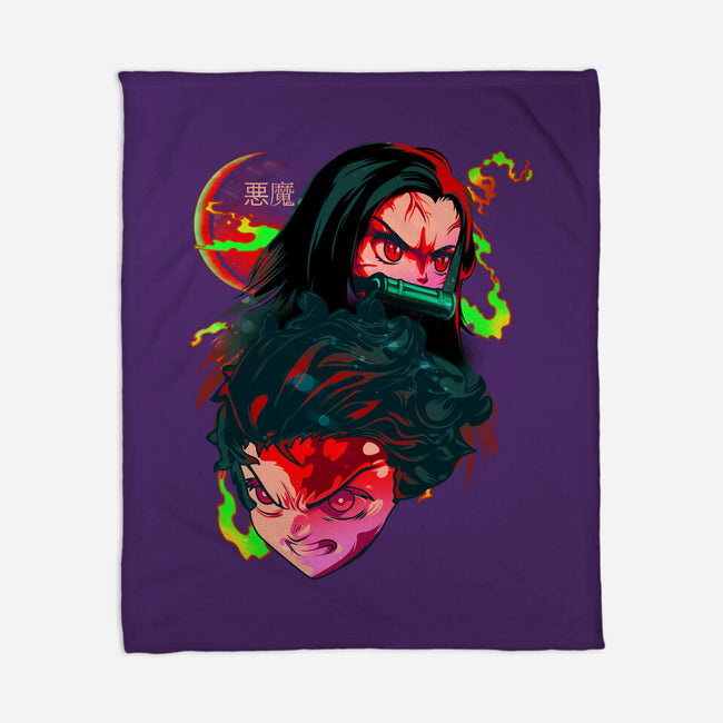 Demon Slayer Siblings-none fleece blanket-heydale