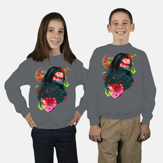 Demon Slayer Siblings-youth crew neck sweatshirt-heydale