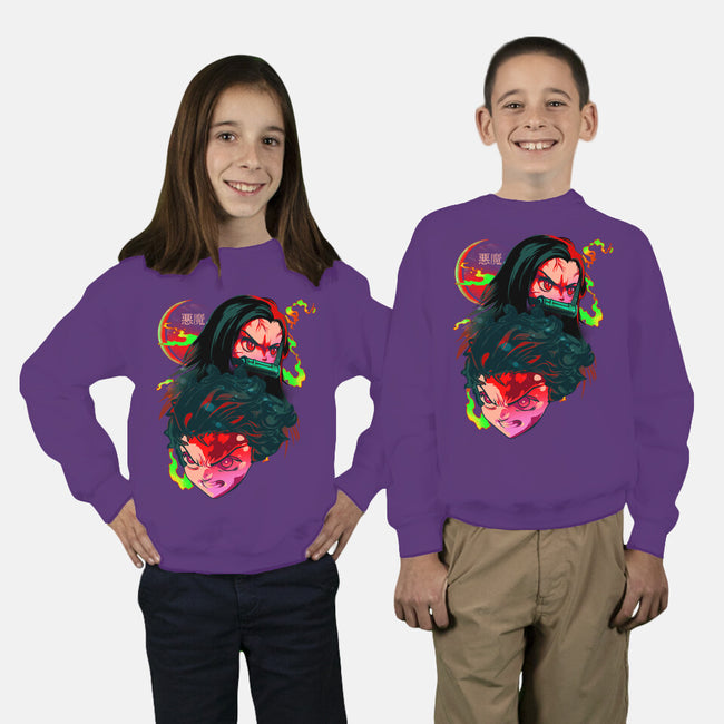 Demon Slayer Siblings-youth crew neck sweatshirt-heydale