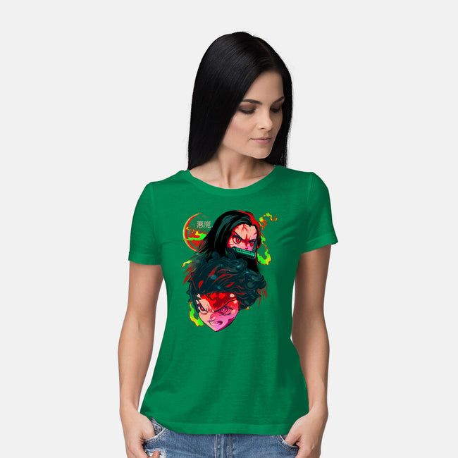 Demon Slayer Siblings-womens basic tee-heydale