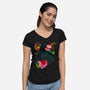 Demon Slayer Siblings-womens v-neck tee-heydale