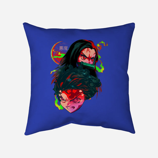 Demon Slayer Siblings-none removable cover w insert throw pillow-heydale