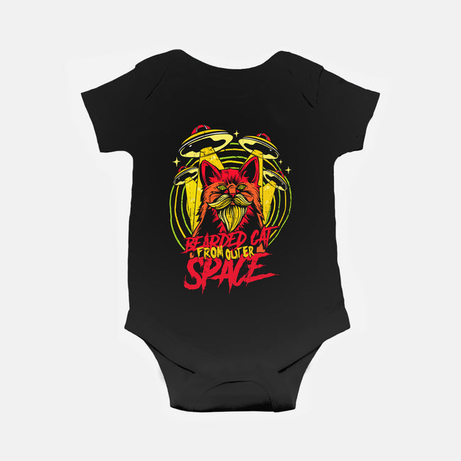 Bearded Cat From Outer Space-baby basic onesie-Paul Hmus