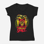 Bearded Cat From Outer Space-womens v-neck tee-Paul Hmus