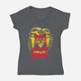 Bearded Cat From Outer Space-womens v-neck tee-Paul Hmus