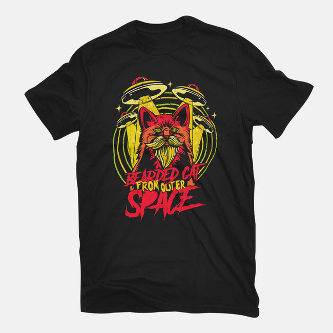 Bearded Cat From Outer Space-mens heavyweight tee-Paul Hmus