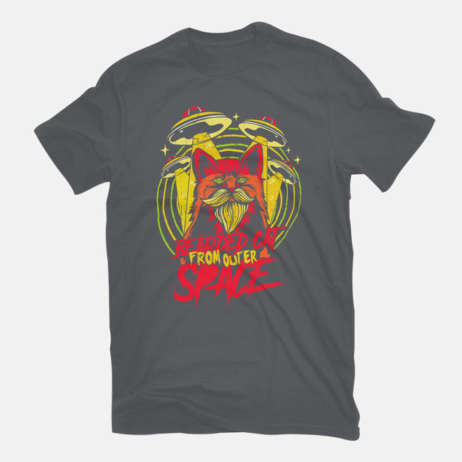 Bearded Cat From Outer Space-womens basic tee-Paul Hmus