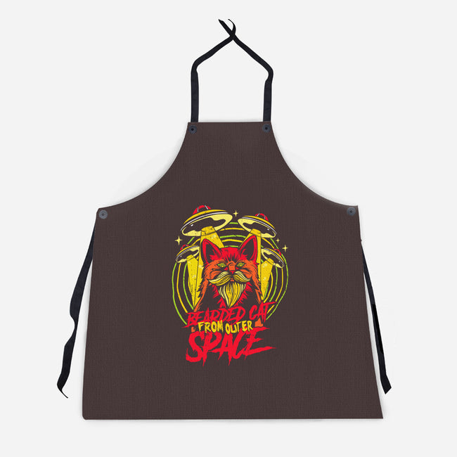 Bearded Cat From Outer Space-unisex kitchen apron-Paul Hmus