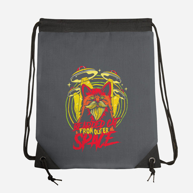 Bearded Cat From Outer Space-none drawstring bag-Paul Hmus