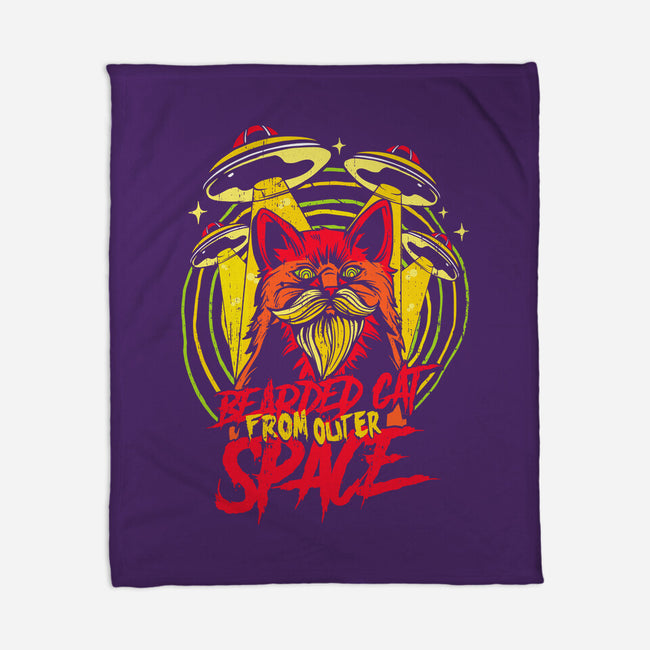 Bearded Cat From Outer Space-none fleece blanket-Paul Hmus