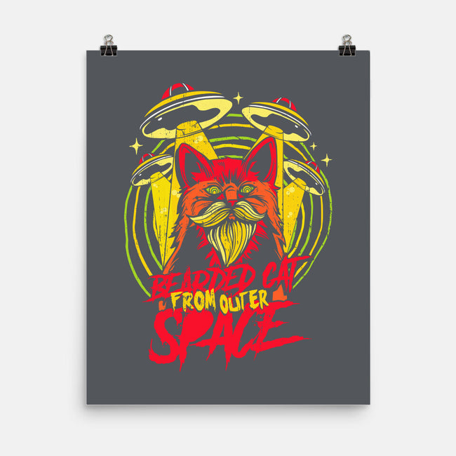 Bearded Cat From Outer Space-none matte poster-Paul Hmus