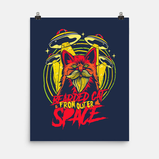 Bearded Cat From Outer Space-none matte poster-Paul Hmus
