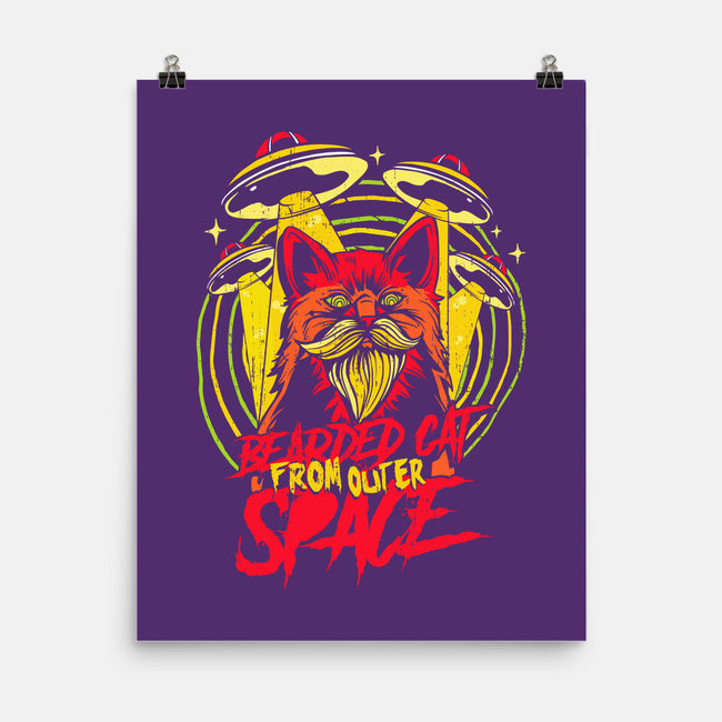 Bearded Cat From Outer Space-none matte poster-Paul Hmus
