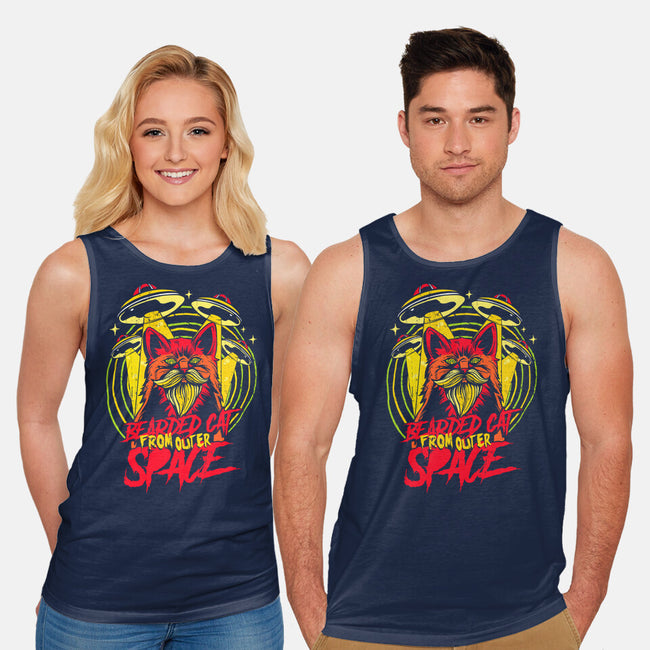 Bearded Cat From Outer Space-unisex basic tank-Paul Hmus