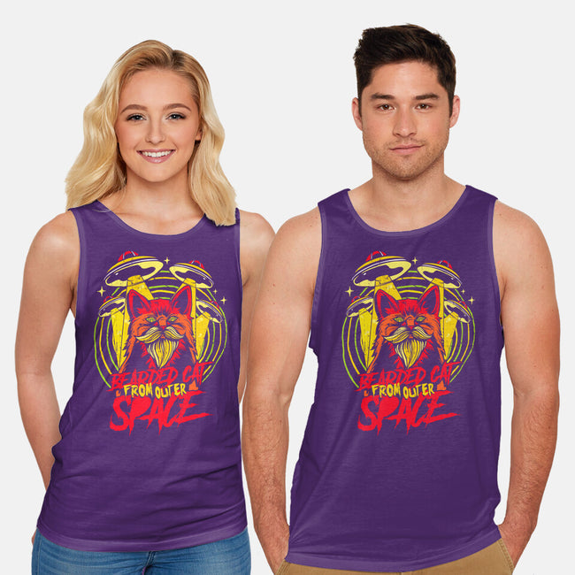 Bearded Cat From Outer Space-unisex basic tank-Paul Hmus