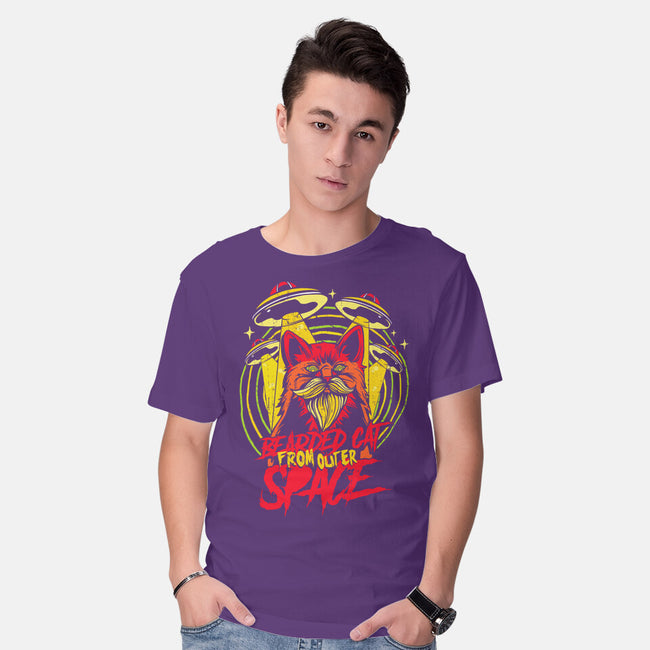 Bearded Cat From Outer Space-mens basic tee-Paul Hmus