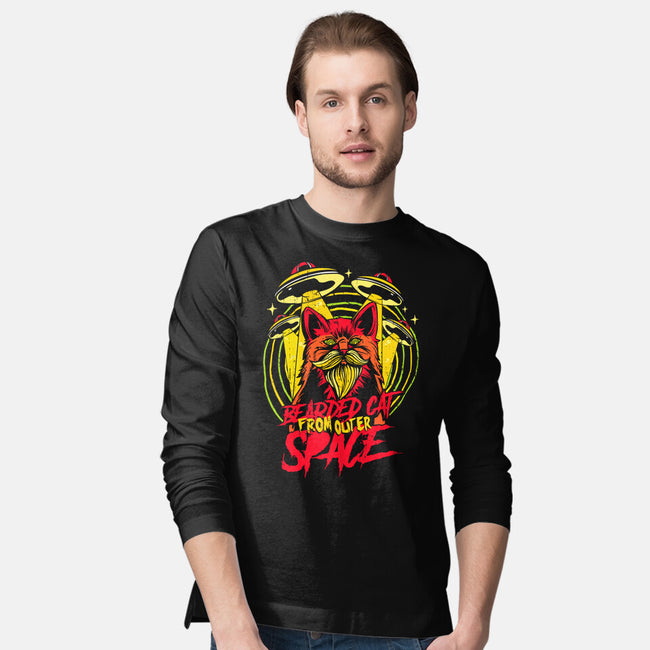 Bearded Cat From Outer Space-mens long sleeved tee-Paul Hmus