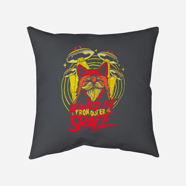 Bearded Cat From Outer Space-none removable cover w insert throw pillow-Paul Hmus