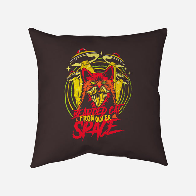 Bearded Cat From Outer Space-none removable cover w insert throw pillow-Paul Hmus