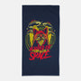 Bearded Cat From Outer Space-none beach towel-Paul Hmus