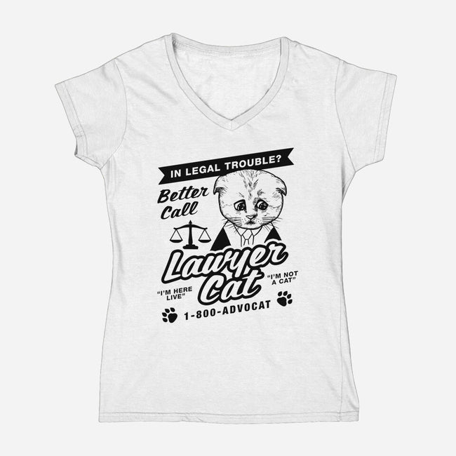 Better Call Lawyer Cat-womens v-neck tee-dumbshirts