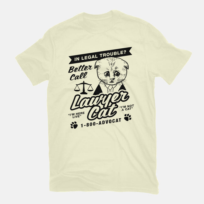 Better Call Lawyer Cat-mens basic tee-dumbshirts