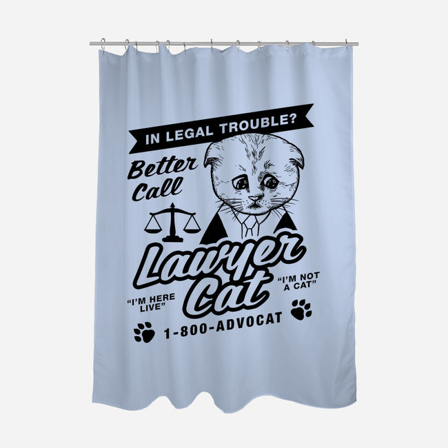 Better Call Lawyer Cat-none polyester shower curtain-dumbshirts