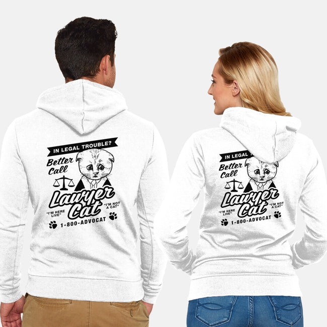 Better Call Lawyer Cat-unisex zip-up sweatshirt-dumbshirts
