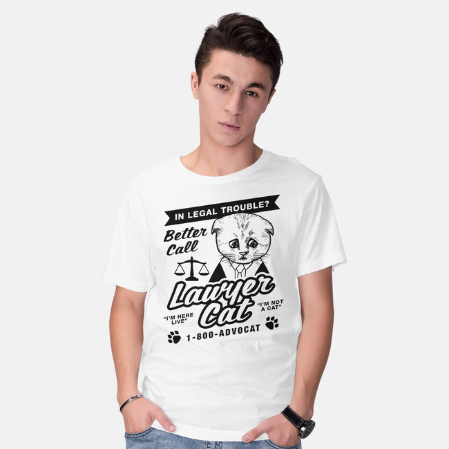 Better Call Lawyer Cat-mens basic tee-dumbshirts