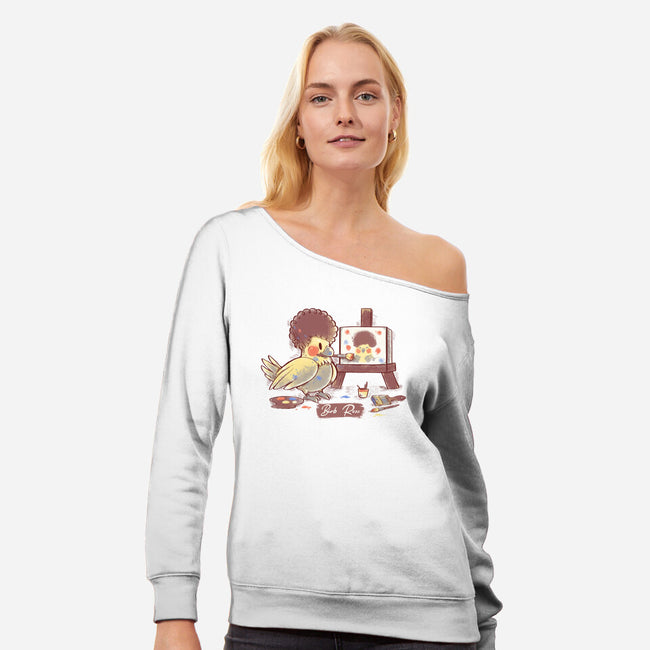 Birb Ross-womens off shoulder sweatshirt-TechraNova