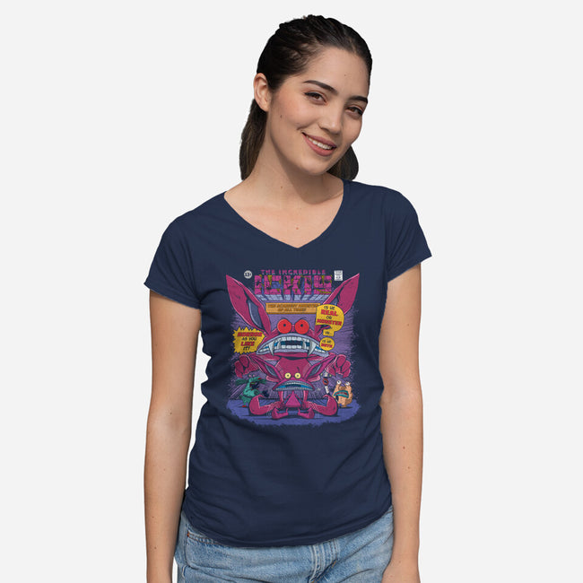 Real Monster-womens v-neck tee-Angel Rotten