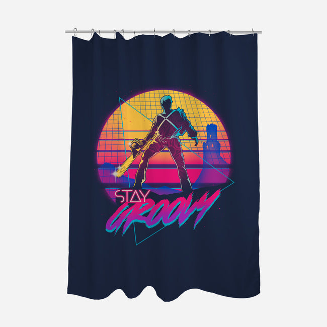 Stay Groovy-none polyester shower curtain-Getsousa!