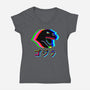 Glitchzilla-womens v-neck tee-Rogelio