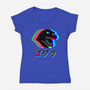 Glitchzilla-womens v-neck tee-Rogelio