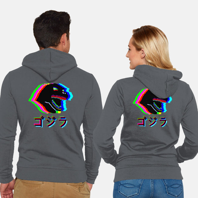 Glitchzilla-unisex zip-up sweatshirt-Rogelio
