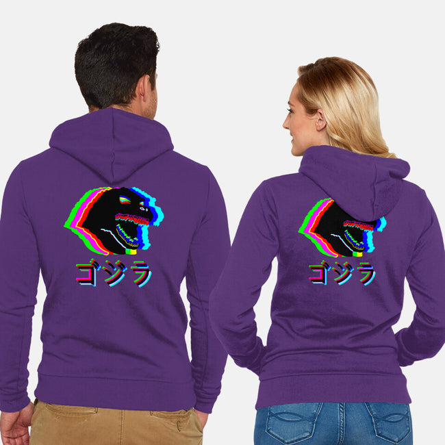 Glitchzilla-unisex zip-up sweatshirt-Rogelio