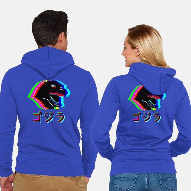 Glitchzilla-unisex zip-up sweatshirt-Rogelio