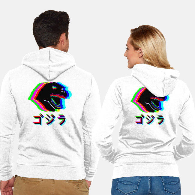 Glitchzilla-unisex zip-up sweatshirt-Rogelio
