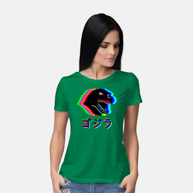 Glitchzilla-womens basic tee-Rogelio