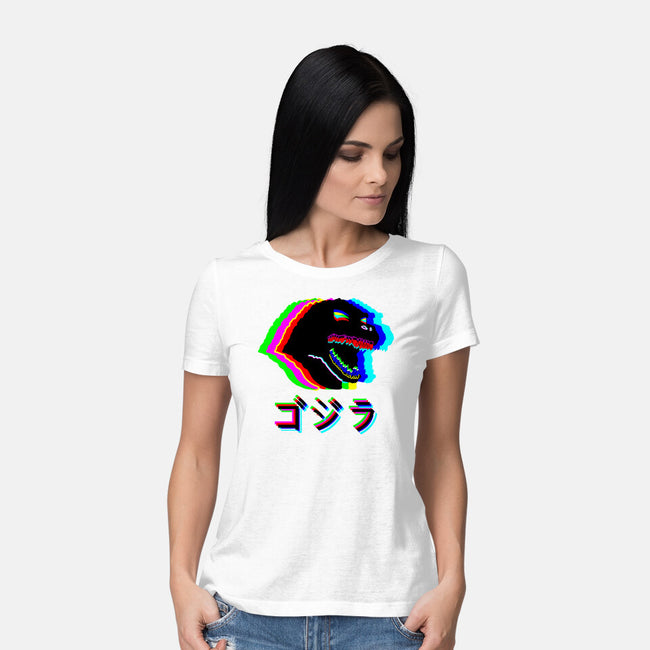 Glitchzilla-womens basic tee-Rogelio
