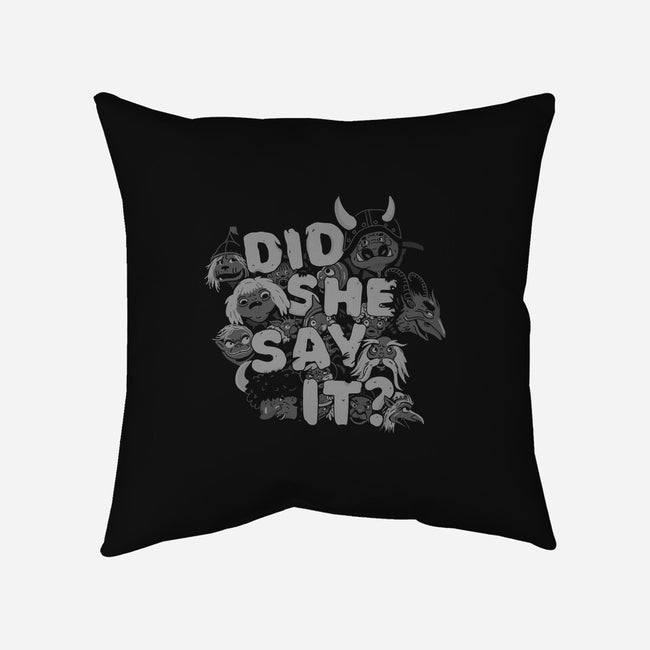 Did She Say It?-none removable cover throw pillow-8BitHobo