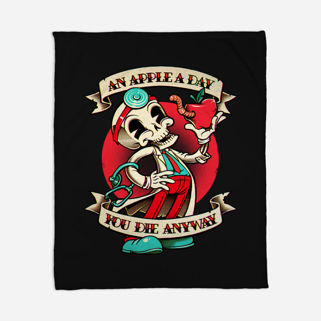 An Apple a Day, You Die Anyway-none fleece blanket-andremuller.art