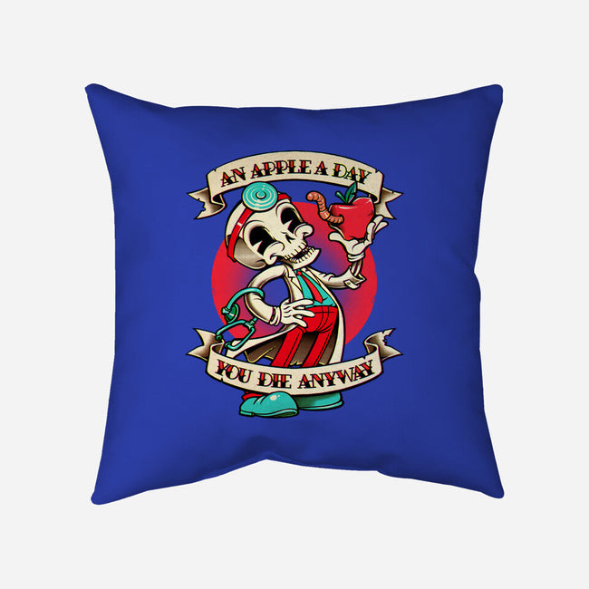 An Apple a Day, You Die Anyway-none removable cover w insert throw pillow-andremuller.art