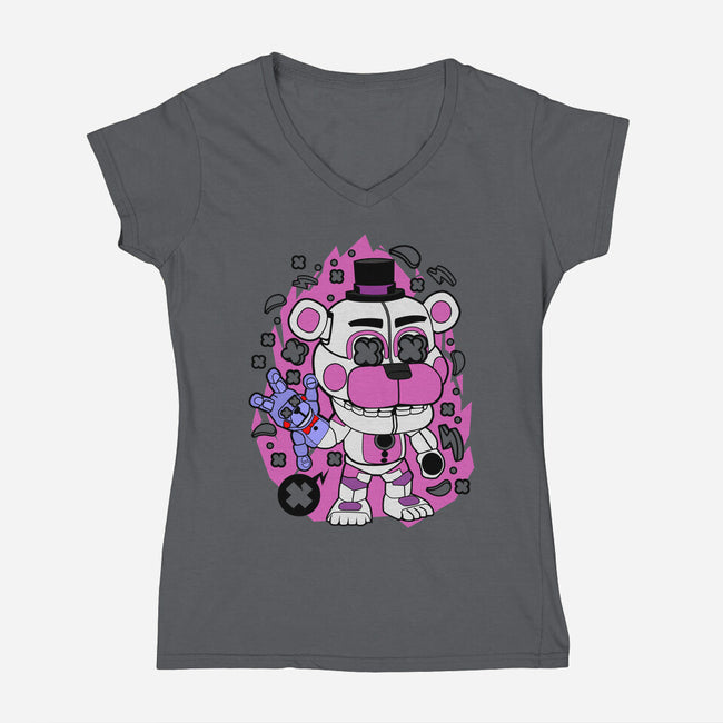 Freddy White-womens v-neck tee-ElMattew