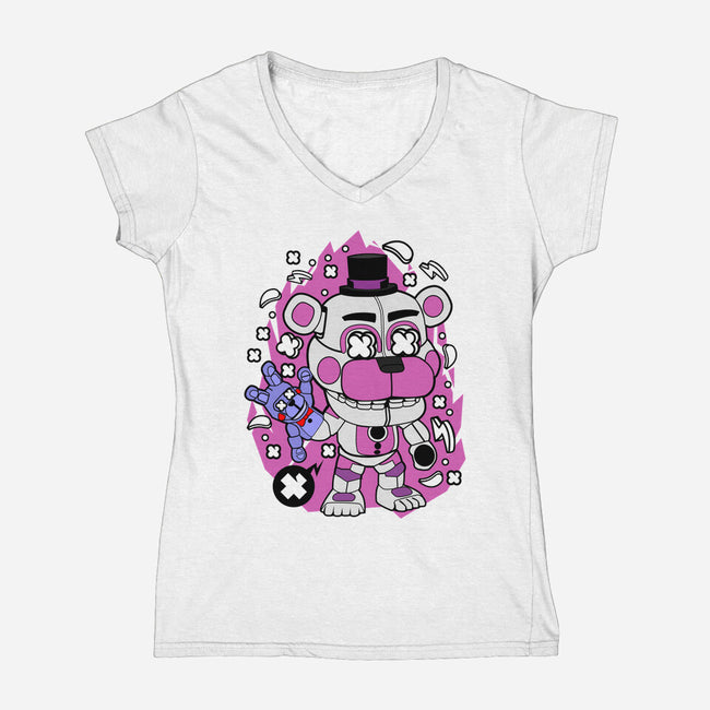 Freddy White-womens v-neck tee-ElMattew