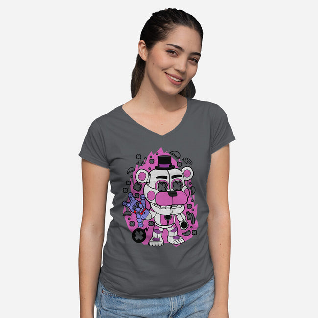 Freddy White-womens v-neck tee-ElMattew