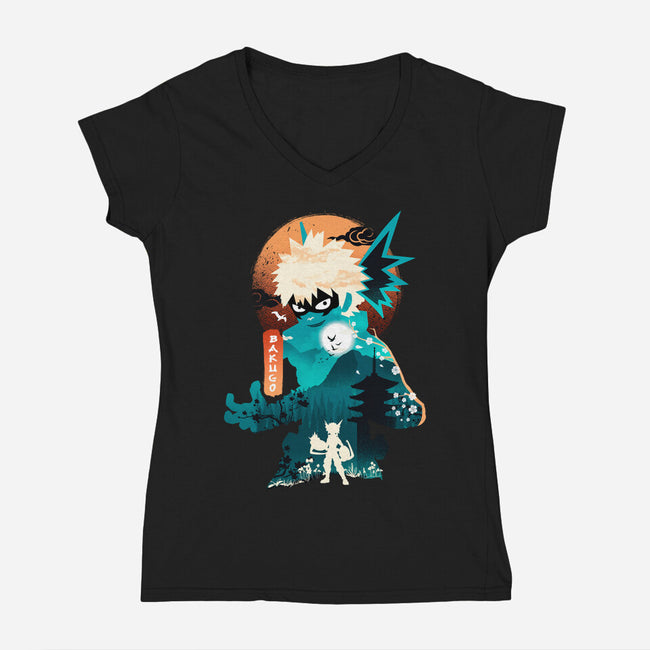 Bakugo-womens v-neck tee-hirolabs
