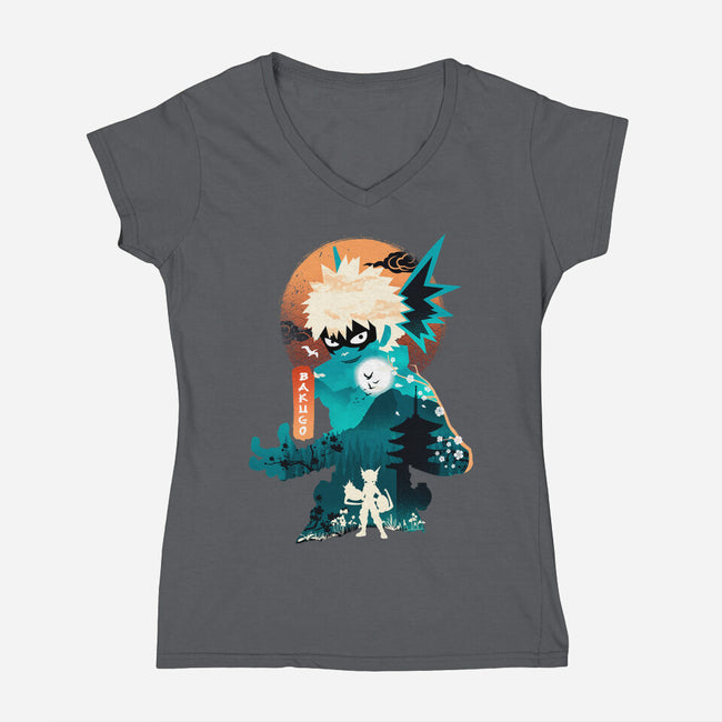 Bakugo-womens v-neck tee-hirolabs