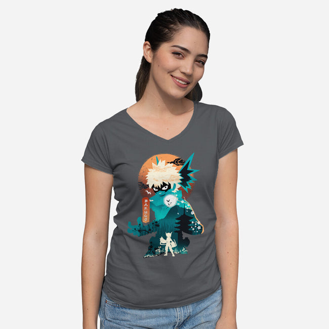 Bakugo-womens v-neck tee-hirolabs