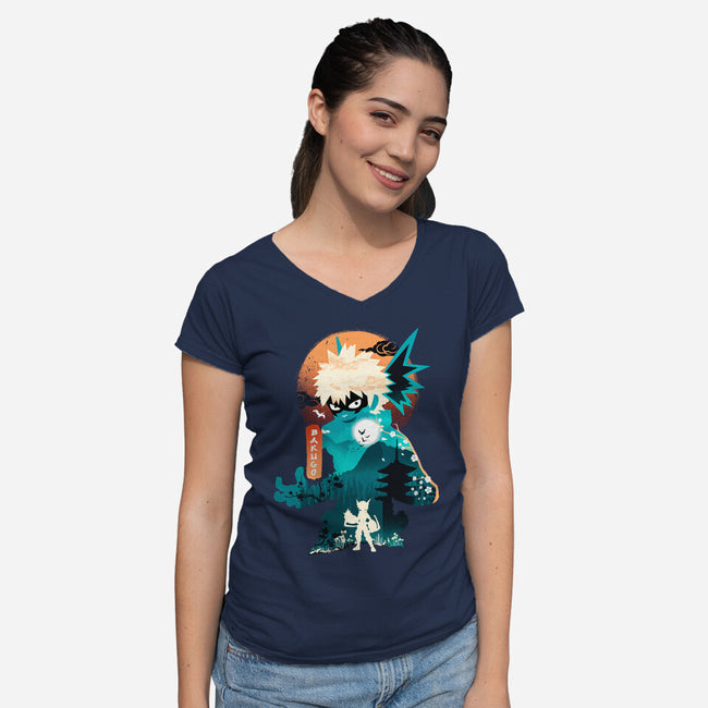 Bakugo-womens v-neck tee-hirolabs
